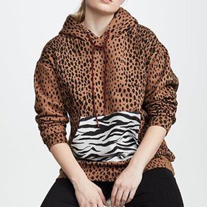 Good American / Mixed Animal-Print Pullover Hoodie / Sz 3